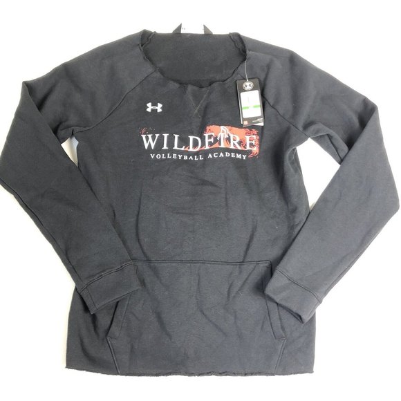 Under Armour Black Women's Wildfire volleyball ￼ Fleece Crewneck‎  Sz Large C41 - Picture 1 of 5